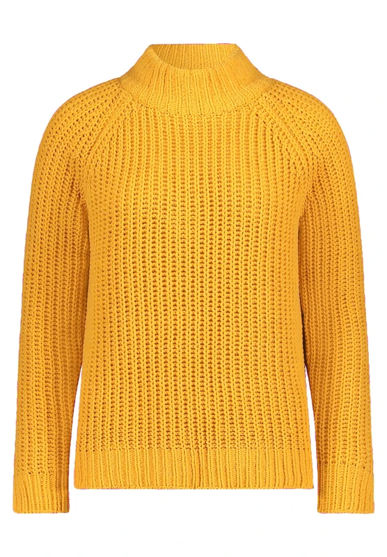 Cartoon Women's Knitted Jumper with Stand-Up Collar, Orange, 20 - Image 1