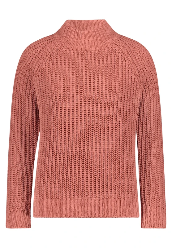 Cartoon Women's Jumper with Stand Collar, Terracotta, 18
