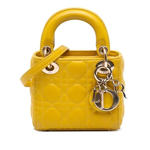 Dior Pre-Loved Micro Lambskin Cannage Lady Handbag