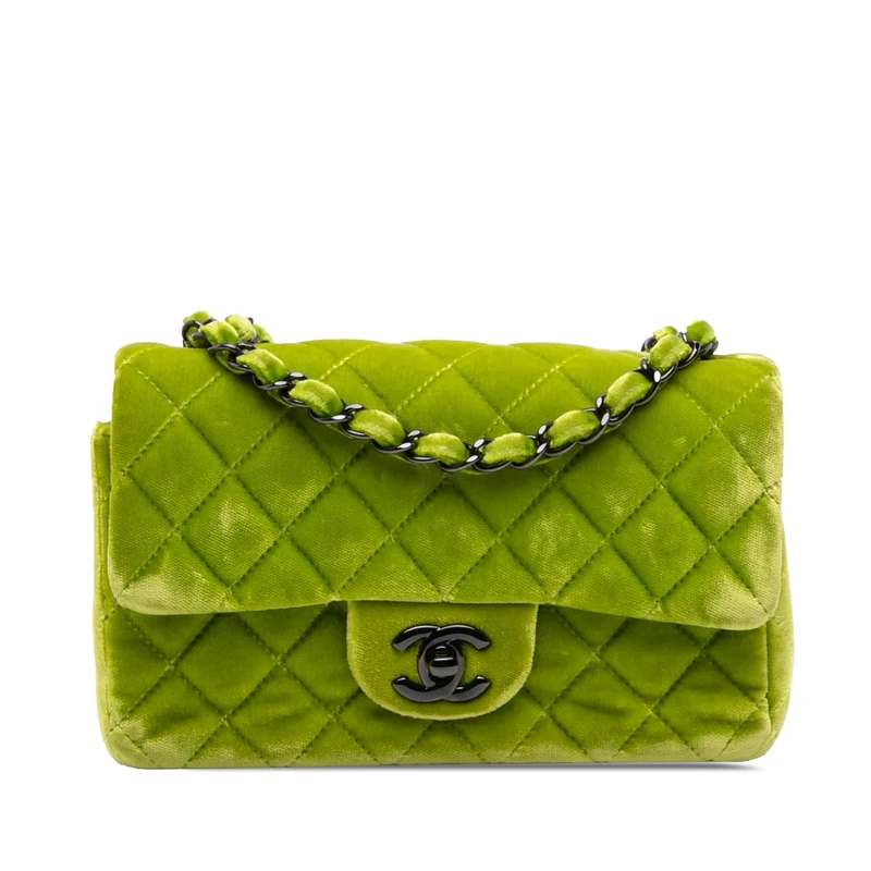 Pre-Loved Mini Rectangular Classic Velvet Single Flap