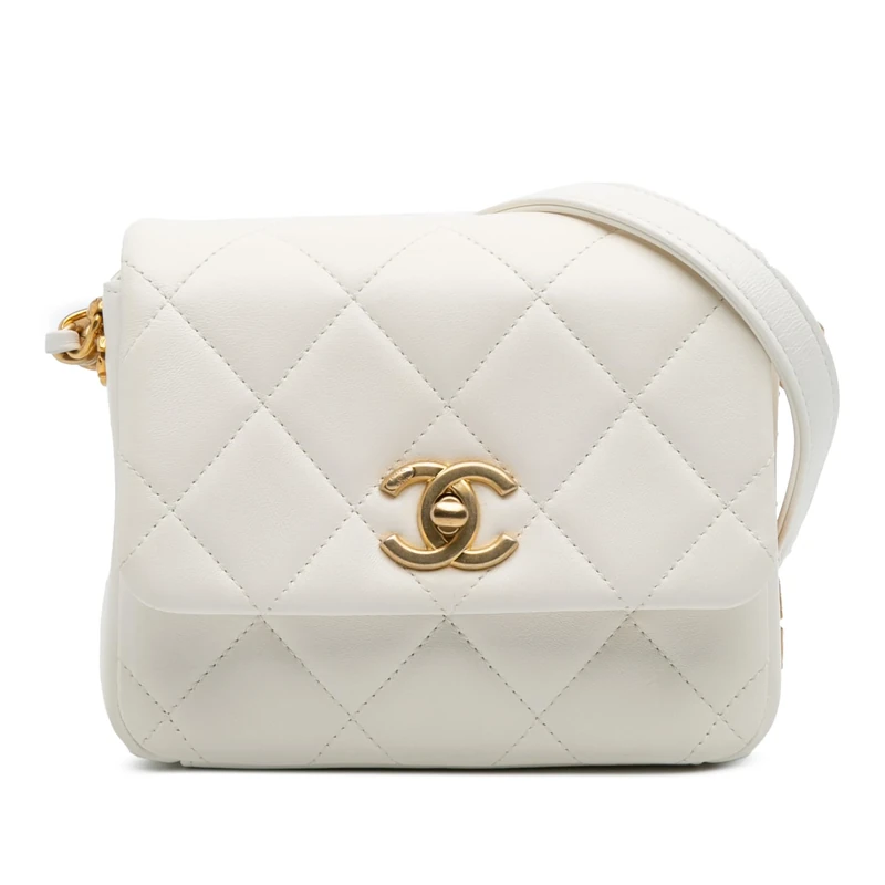 Chanel Pre-Loved Mini Quilted Lambskin Side Note Flap