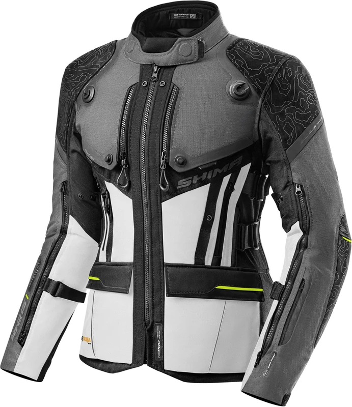 SHIMA Tracker Motorbike Jackets for Women GFLEXX Back Protector Elbows Shoulders Armour Riding Motorcycle Summer Winter Bikers Waterproof Lightweight Armoured Motorcycles (Women Jacket, Grey, S)