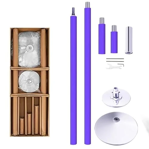 7.5-9 ft Adjustable Dance Pole for Home Spinning, Heavy Duty Professional Stripper Pole 45 mm, Steel Stripper Pole with Silicone Wrap