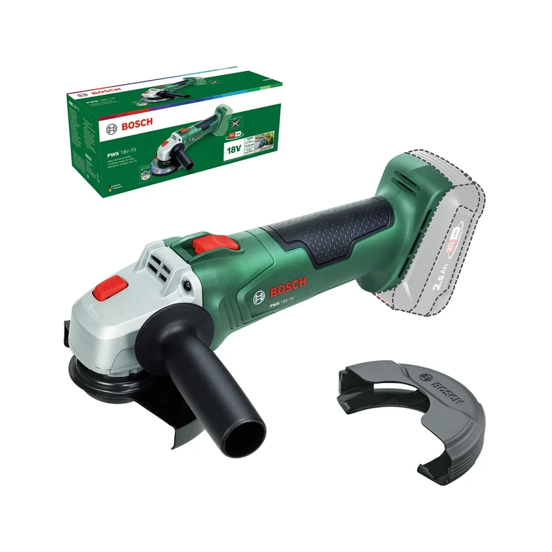 Bosch 18V System Cordless Angle Grinder PWS 18V-70 (for Small to Medium-Sized Cutting and Grinding Jobs; Grinding disc Diameter: 125mm)