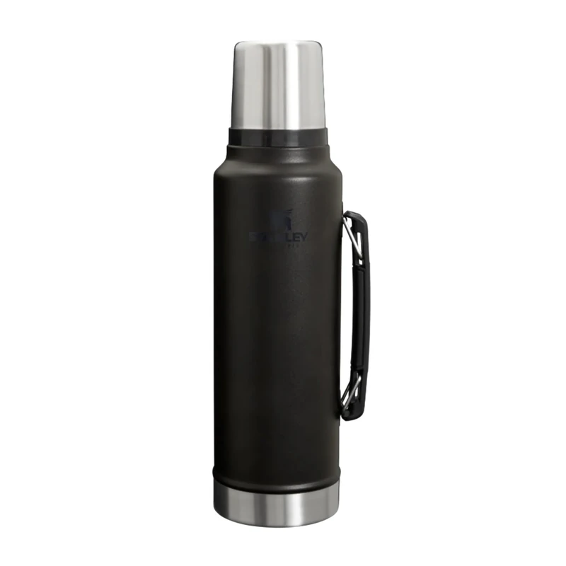 Stanley 1913 Classic Legendary Thermal Flask 1.4L - Keeps Hot Or Cold for 40 Hours - BPA-Free Insulated Bottle - Stainless Steel Coffee Flask - Leakproof - Dishwasher Safe - Black 2.0