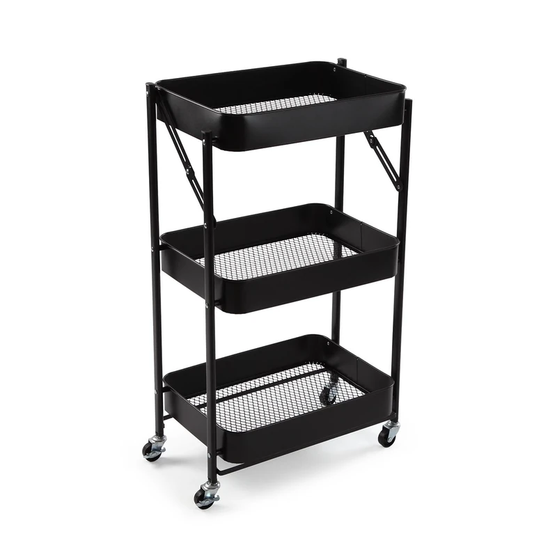 Versa Versa Style Folding Kitchen Cart, Dimensions (H x L x W) 77 x 45 x 29 cm, Black