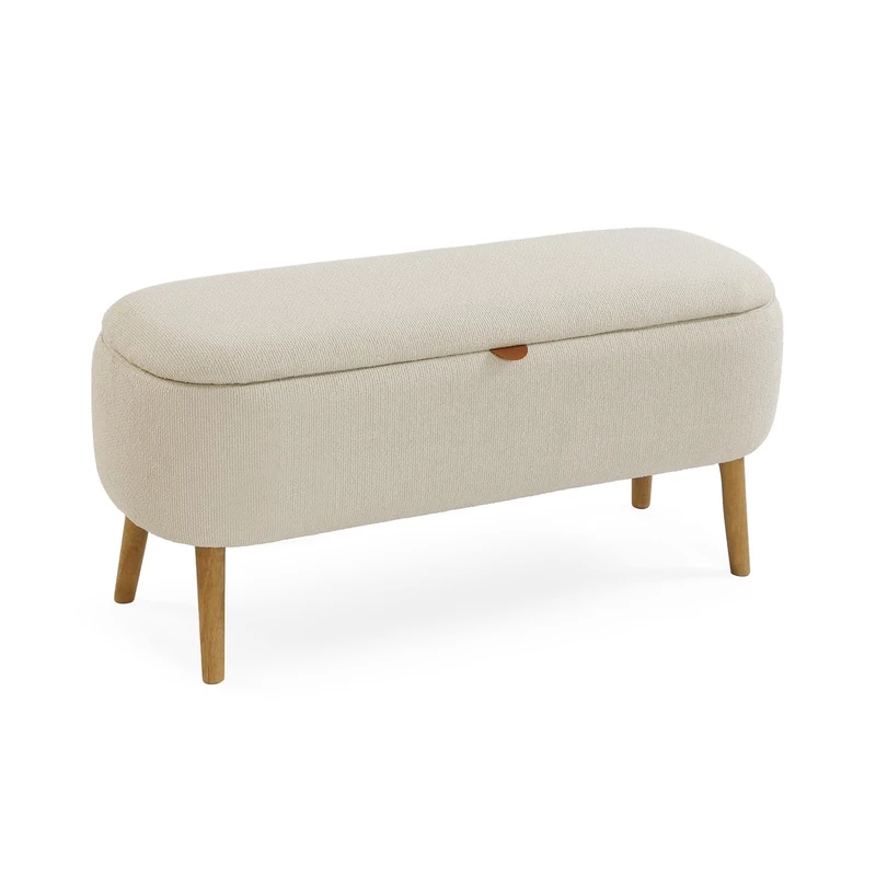 Versa Maniko Chic Style Footstool, Dimensions (H x L x W) 45 x 94 x 37 cm, White - Image 1