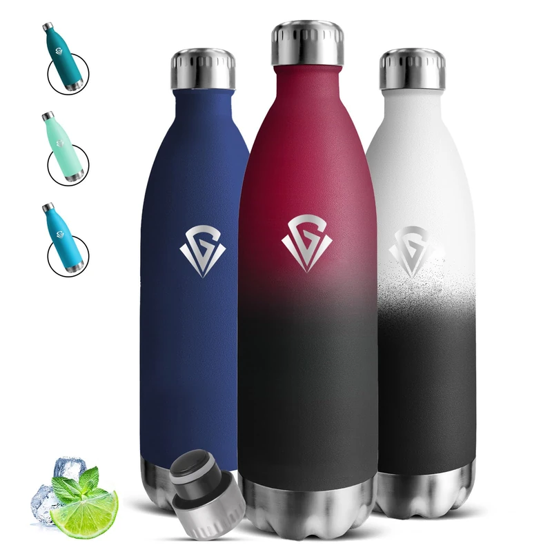 Mujigaga Stainless Steel Water Bottle, 1 Litre, Thermos Flask, BPA-Free, Leak-Proof, 24 Hours Cold & 12 Hours Warm, Metal Water Bottle, Double Walled, for Travel, Camping, Office, Sports - Image 1