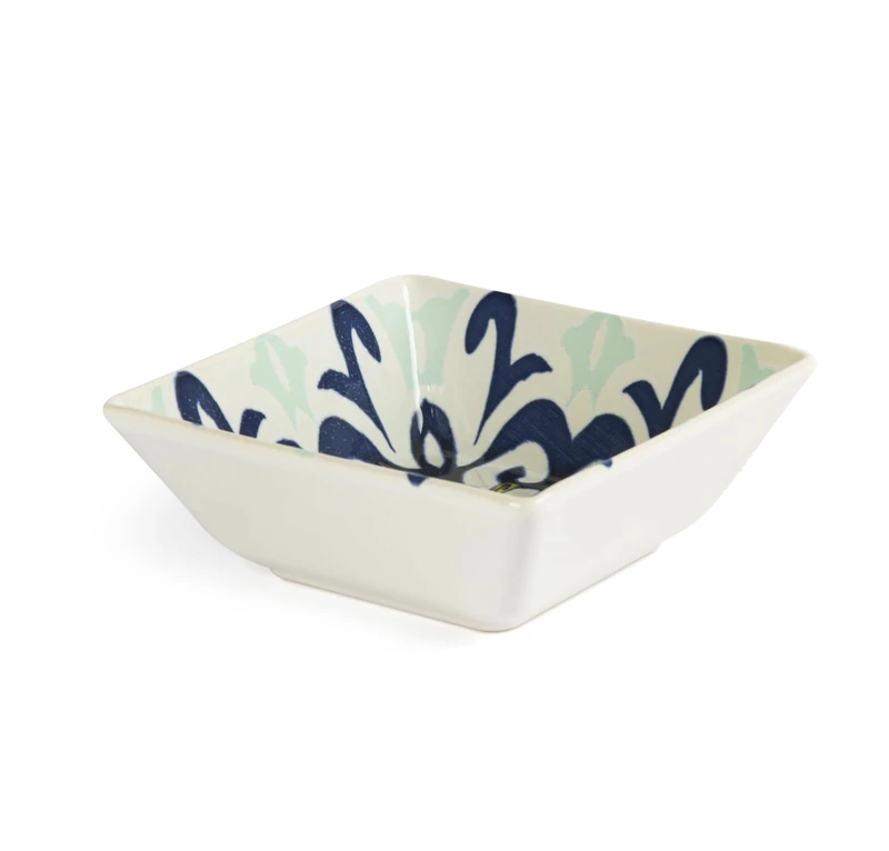 Excelsa Amalfi Set of 6 Ceramic Cups, 13 x 13 cm, Lemon Blue and White