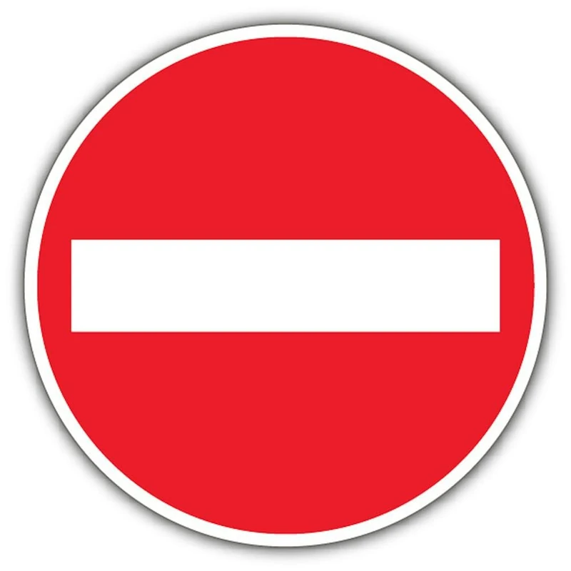 V Safety No Entry Safety Sign - 600 x 600 mm - 3mm Aluminium Composite
