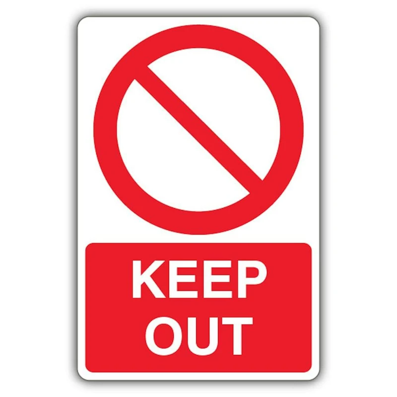 V Safety Keep Out - Prohibitory Blank Circle Safety Sign - 400 x 600 mm - RA1 Reflective 3mm Aluminium Composite