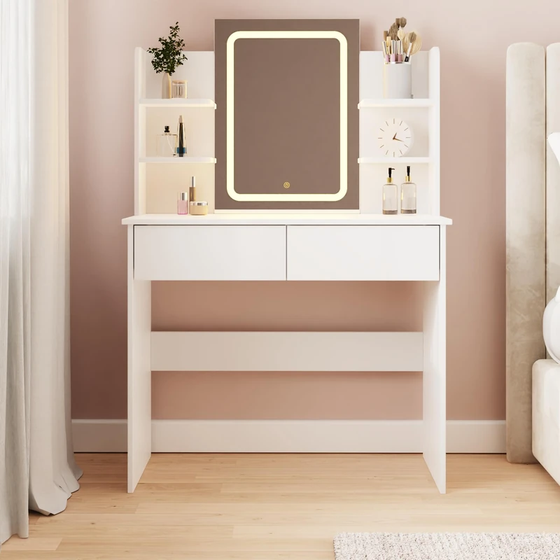 GFW Sadie LED Mirror Dressing Table - Image 1
