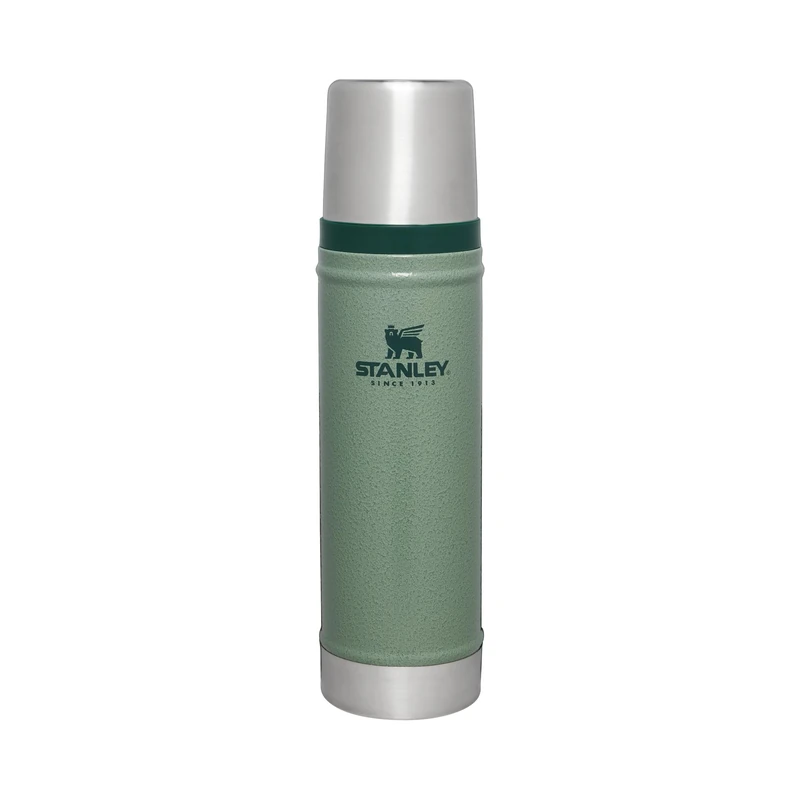 Stanley 1913 Classic Legendary Thermal Flask 0.59L - Keeps Hot Or Cold for 18 Hours - BPA-Free Insulated Bottle - Stainless Steel Coffee Flask - Leakproof - Dishwasher Safe - Hammertone Green