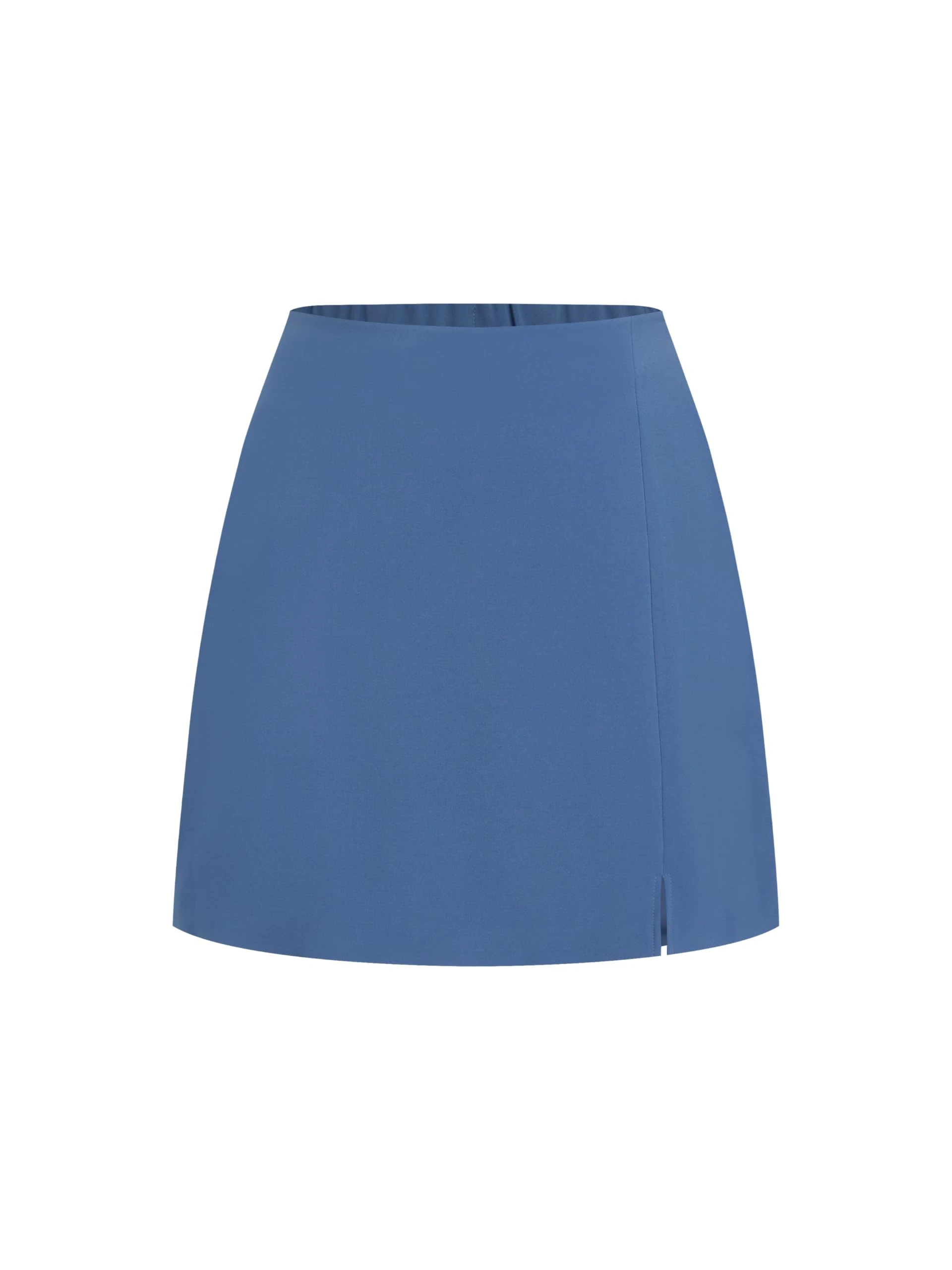 Cider Mini Skirt High Waist Zip Up Split Bodycon Fitted Party A Line Skirt, Denim, M