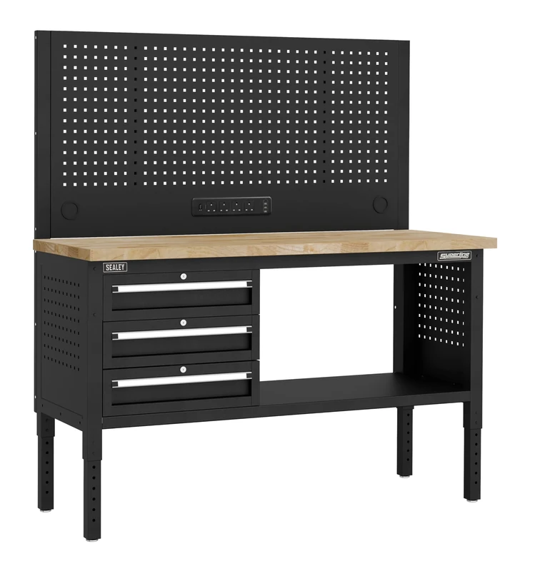 Sealey Superline PRO® Modular Workbench with 3 Drawers Wooden Worktop Adjustable Height 1525mm - APMWB60COMBO1W