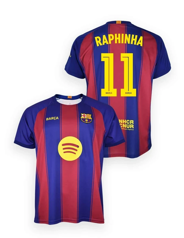 FC Barcelona Blaugrana Home Kit Adult Season 25/26, Official Raphinha Replica, Unisex, Size M, Polyester