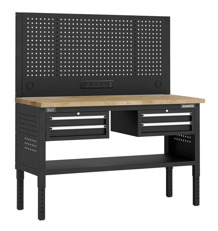 Sealey Superline PRO® Modular Workbench with 4 Drawers Wooden Worktop Adjustable Height 1525mm - APMWB60COMBO3W