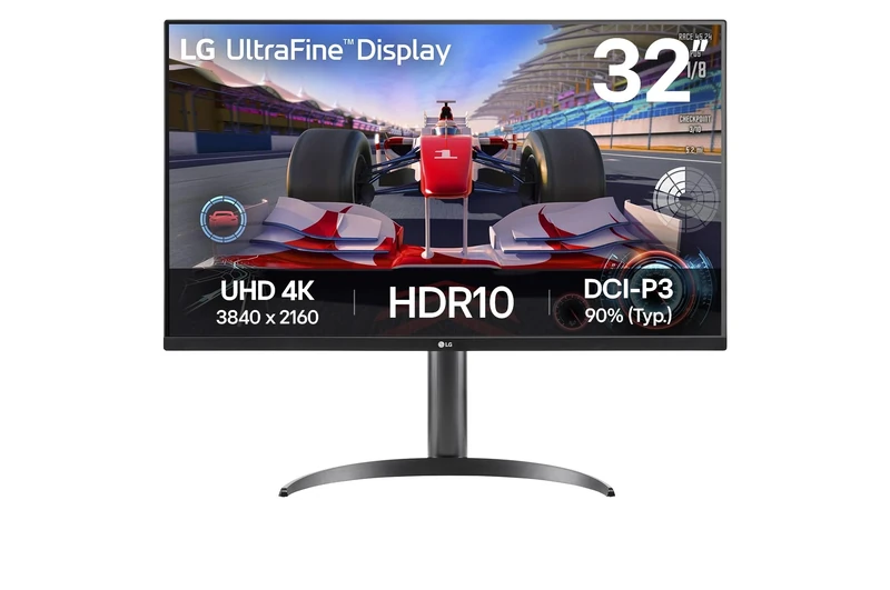 LG UltraFine Monitor 32UR500K-B - 4K UHD VA 32 inch, 60Hz, 4ms GtG, HDR10, Home/Office Display, Tilt Adjustment, Built-in Speakers, HDMI, DisplayPort, Black