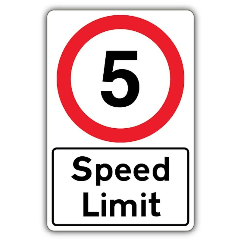V Safety Speed Limit - Speed Limit 5 MPH Safety Sign - 400 x 600 mm - RA2 Reflective 3mm Aluminium Composite
