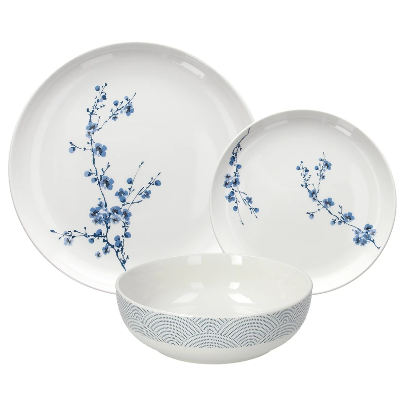 Tognana Orientale 12-Piece Dinner Set for 4 People, Porcelain, Blue