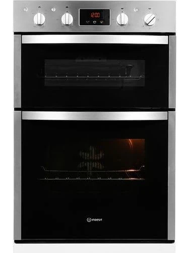 DDD5340CIX Aria Electric Double Oven, Built-in, 70L + 42L Capacity, Multifunction, Grill, Fan-Assisted Cooking, Timer, Easy Clean Interior, Stainless Steel Finish
