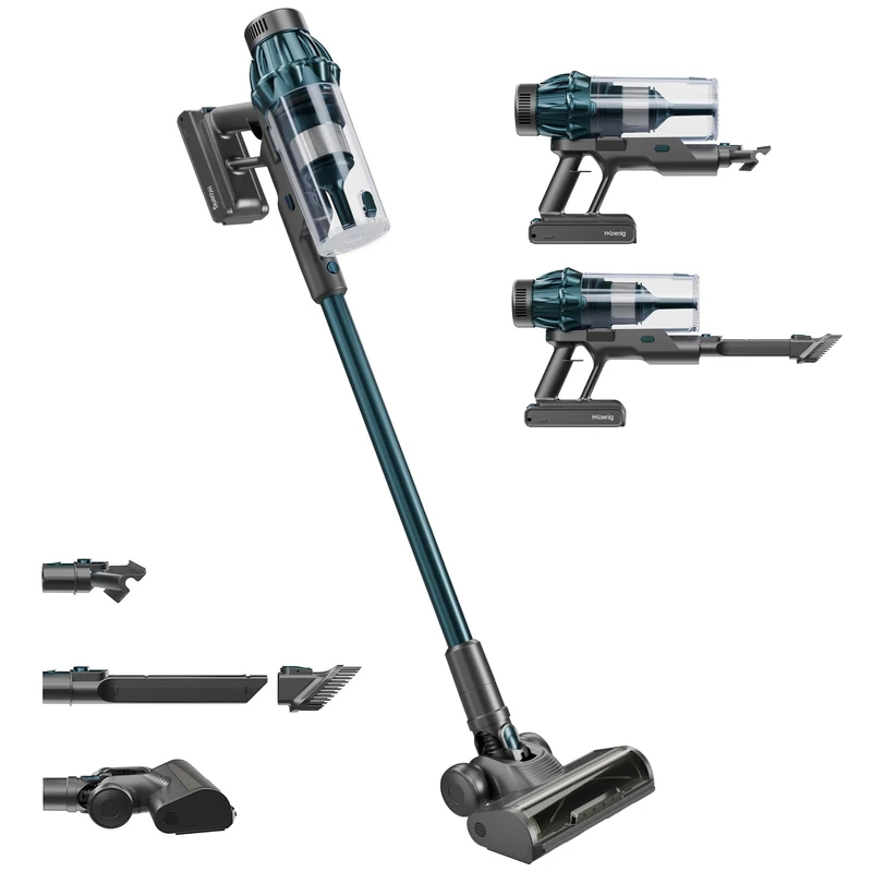 H.Koenig UPX32, Broom Vacuum Cleaner, Grey and Blue