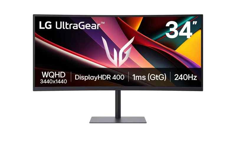 LG UltraGear G6 Gaming Monitor 34G630A-B, Curved UWQHD 1440p VA, 34 inch, 240Hz, 1ms GtG, HDR400, FreeSync Premium, Speakers, HDMI2.1, DP, USB-C, Black
