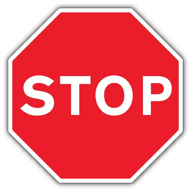 V Safety Stop Sign Safety Sign - 600 x 600 mm - 3mm Aluminium Composite