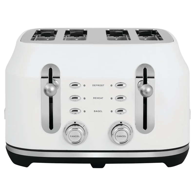 Rangemaster Classic Toaster with Extra-Wide Slots, 6 Browning Levels and 3 Auto-Settings in Matt White, RMCL4S304WH