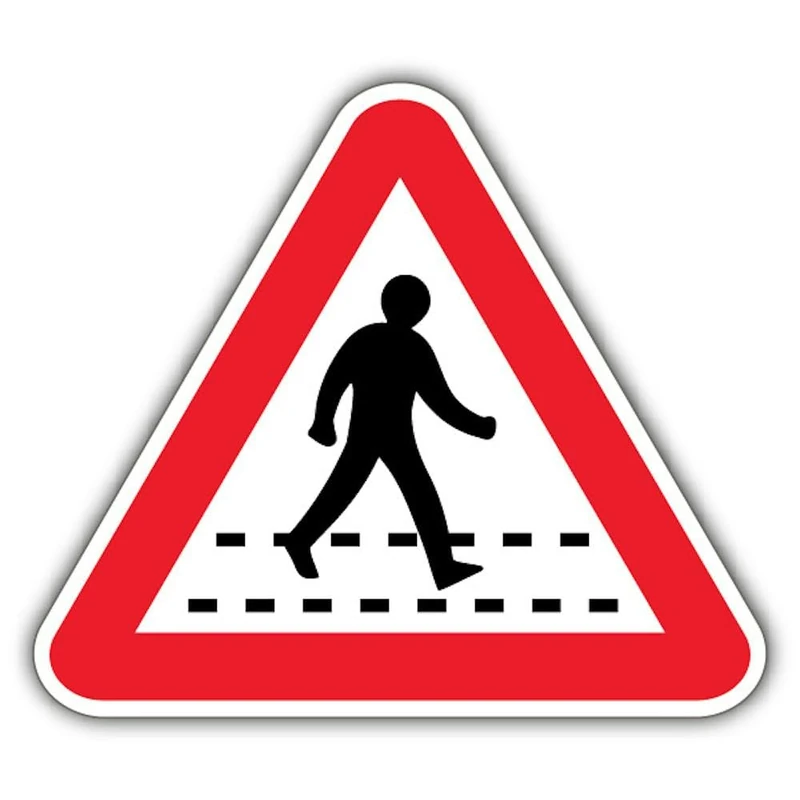 V Safety Pedestrians Crossing Safety Sign - 450 x 450 mm - RA2 Reflective 3mm Aluminium Composite