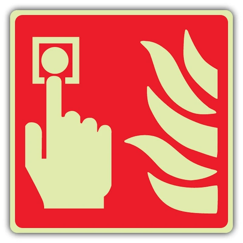 V Safety GloReflect Fire Alarm Symbol Safety Sign - 450 x 450 mm - 3mm Aluminium Composite - GloReflect