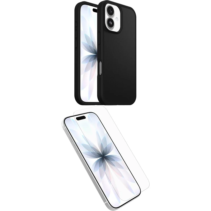 OtterBox React Series MagSafe Case for iPhone 17, Protective Thin Case, Tested to Military Standard, Black, No Retail Packaging Glass Screen Protector for iPhone 17