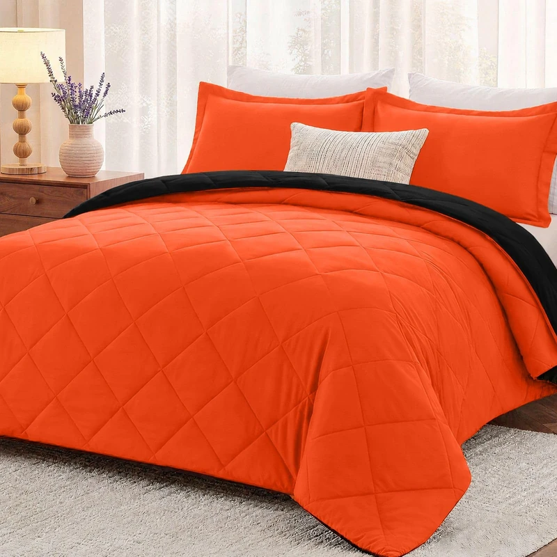 downluxe Twin Comforter Set - Flame and Black Twin Comforter, Soft Bedding Sets for All Seasons -2 Pieces - 1 Comforter (66"x92") and 1 Pillow Sham(20"x26")