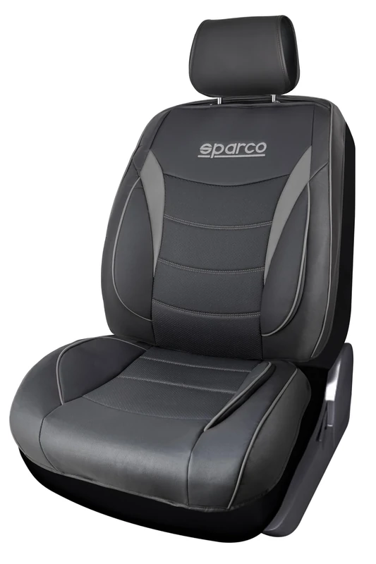 Sparco Premium 3D Front Seat Cover, Amazon Exclusive, PVC with 5 mm Foam Padding, Set of 3 Pieces, Universal and Easy to Clean