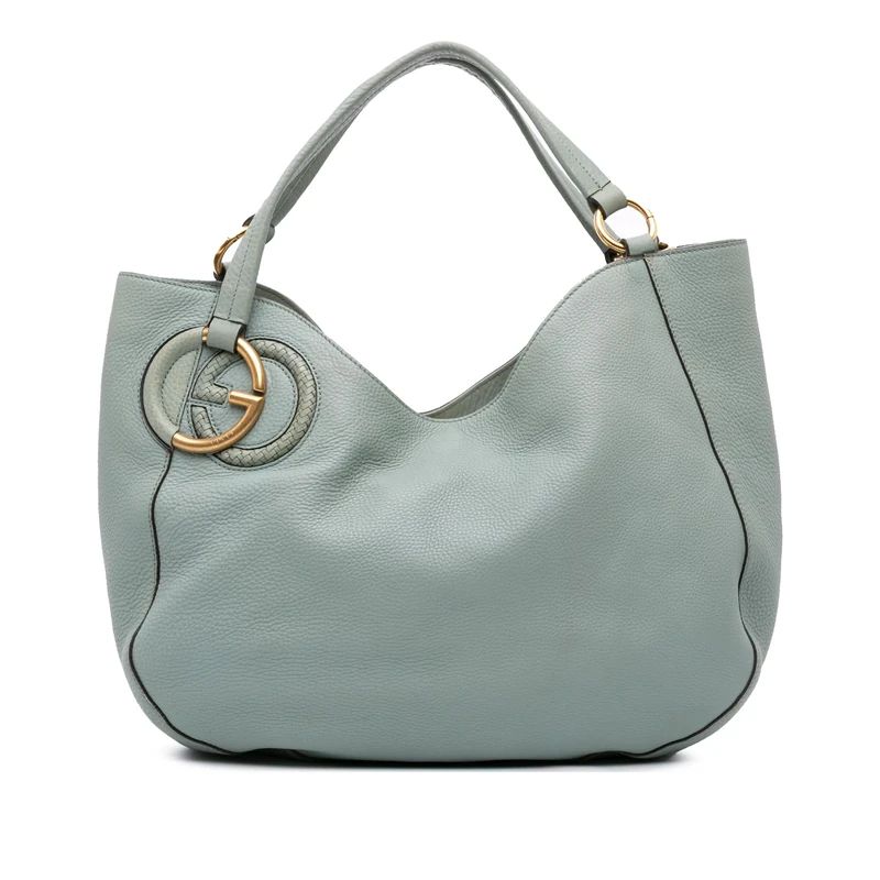 Gucci Pre-Loved Medium Pebbled Calfskin Twill Tote
