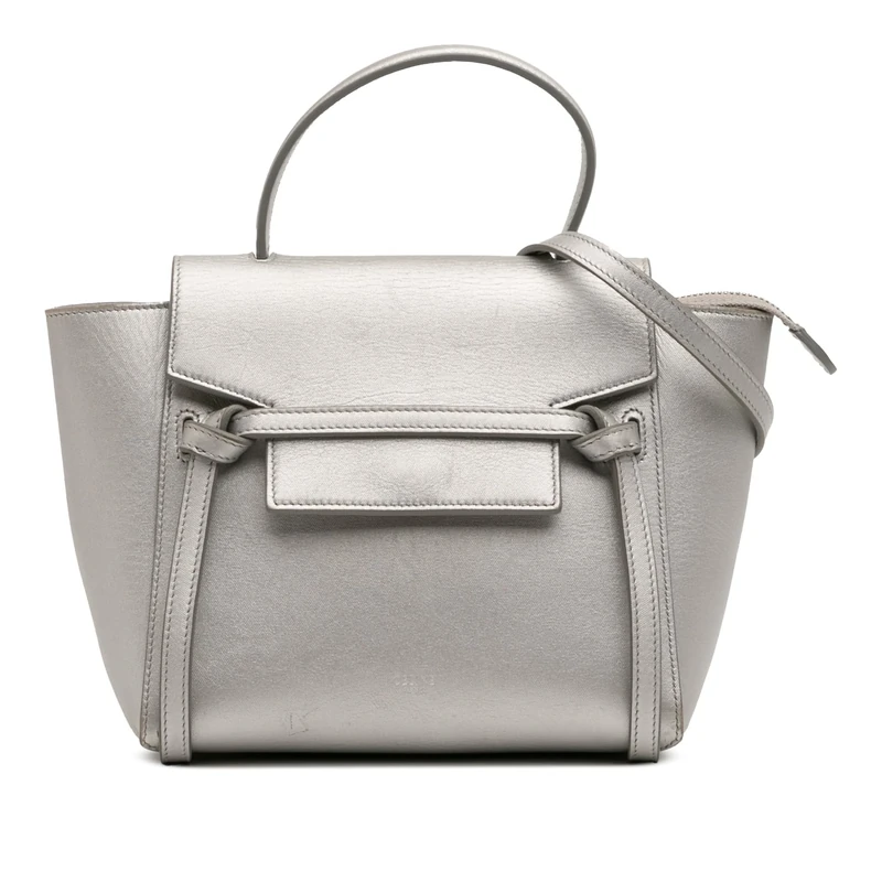 Celine Pre-Loved Nano Laminated Calfskin Belt Bag Satchel