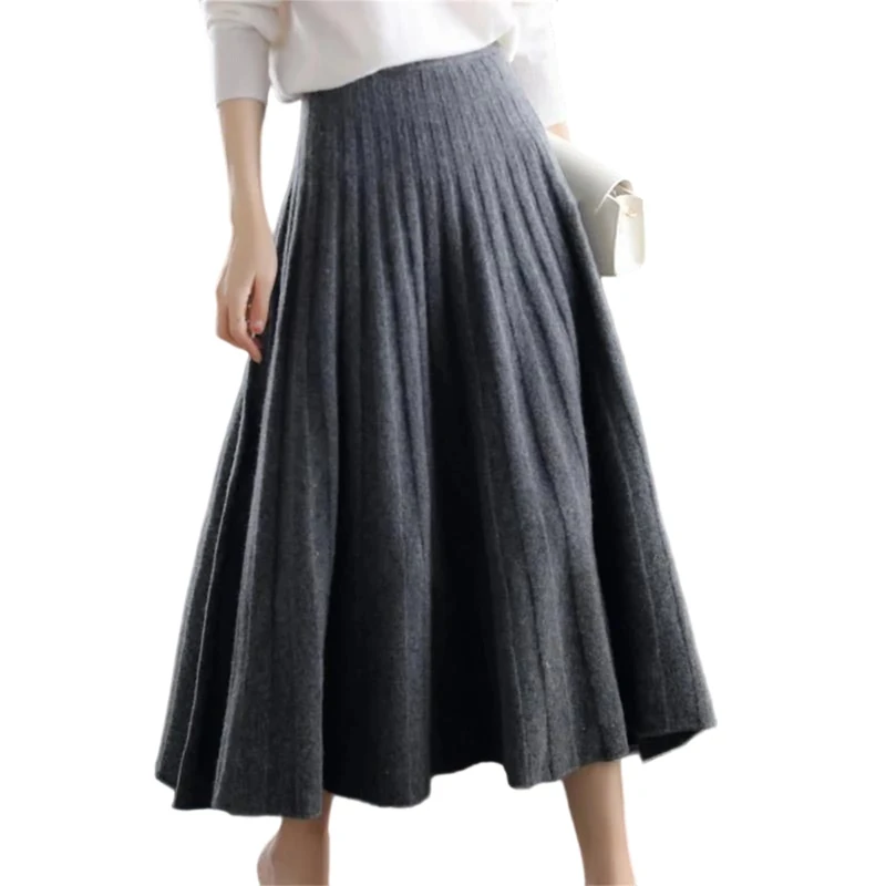 Women’S High Waist Mini Plaid Pleated Skirt Girl Fashion Casual Short Wool Skirt