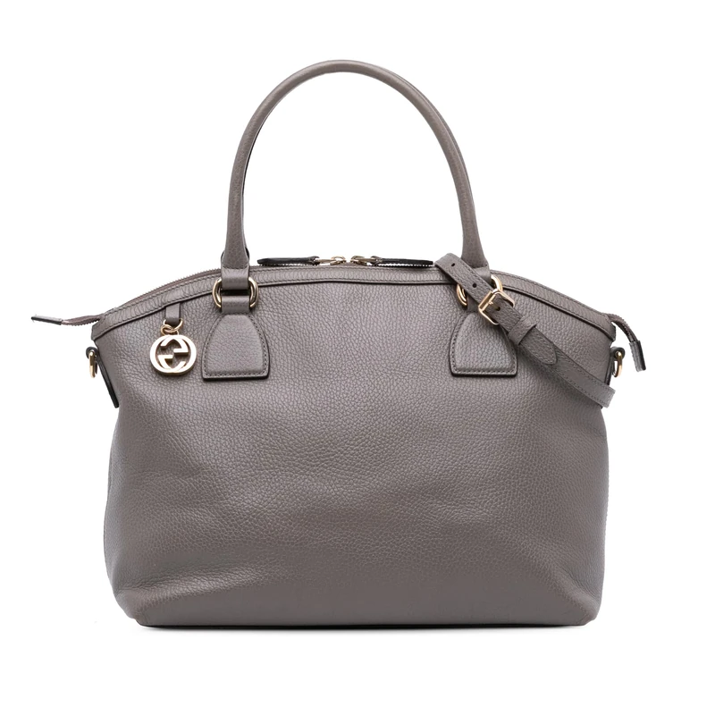 Gucci Pre-Loved Medium Leather GG Charm Dome Satchel