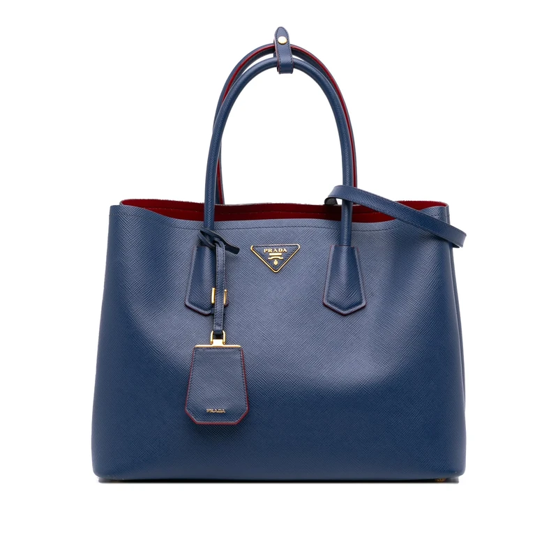 Prada Pre-Loved Medium Saffiano Cuir Double Satchel