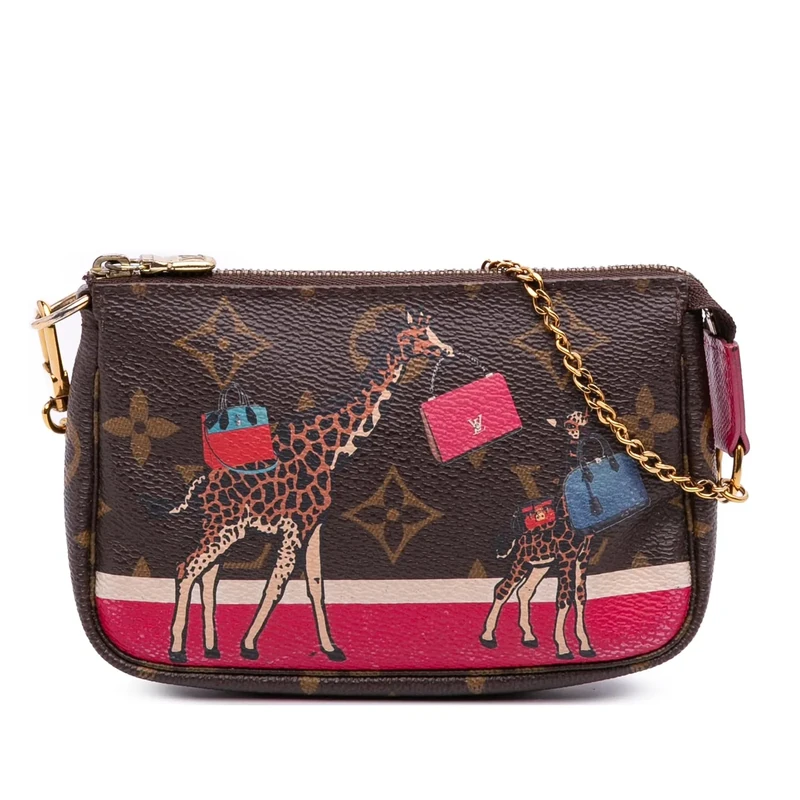 Louis Vuitton Pre-Loved Monogram Giraffe Christmas Mini Pochette Accessoires Handbag - Image 1