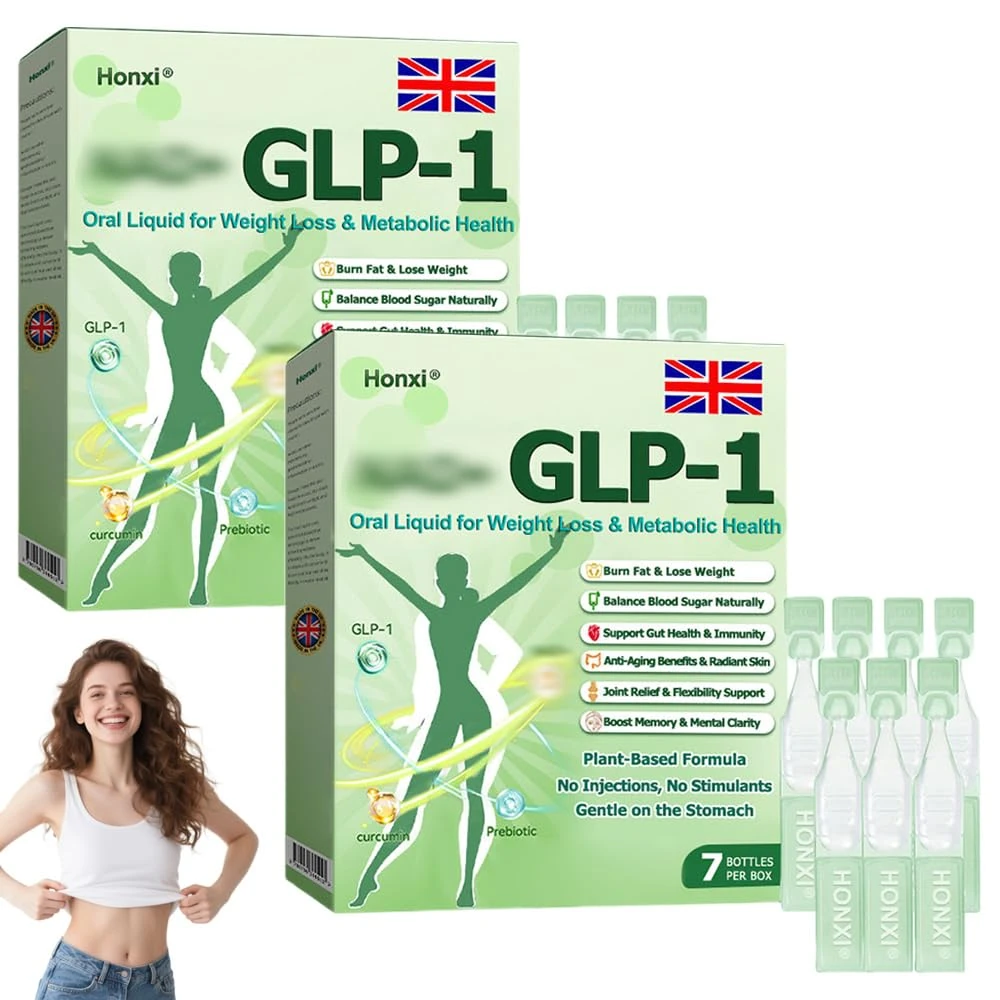 Honxi GLP-1 SIX-in-ONE Health Solution Oral Liquid, Advanced GLP-1 Oral Liquid, Multi-Action GLP1 Drops, Natural Herbal Honxi GLP1 Six in One Oral Solution for All Men and Women (2 Pack)