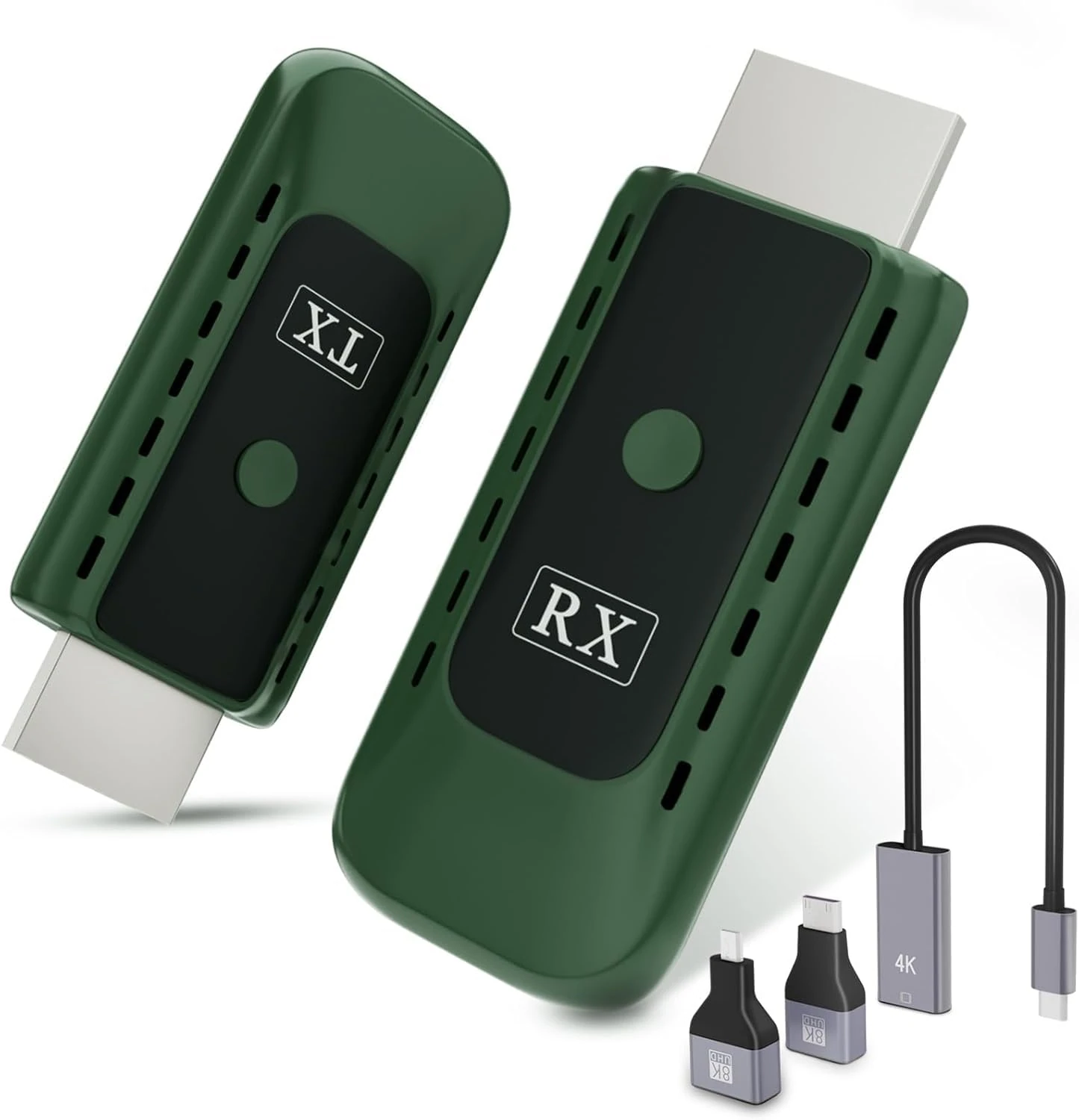 Wireless HDMI Transmitter and Receiver, 4K Decode Input 1080P Output, 100ft/30m Plug & Play, 5G/2.4G Wireless HDMI Kit for Output Streaming Video and Audio from Laptop/TV Box/Projector to Monitor/HDTV