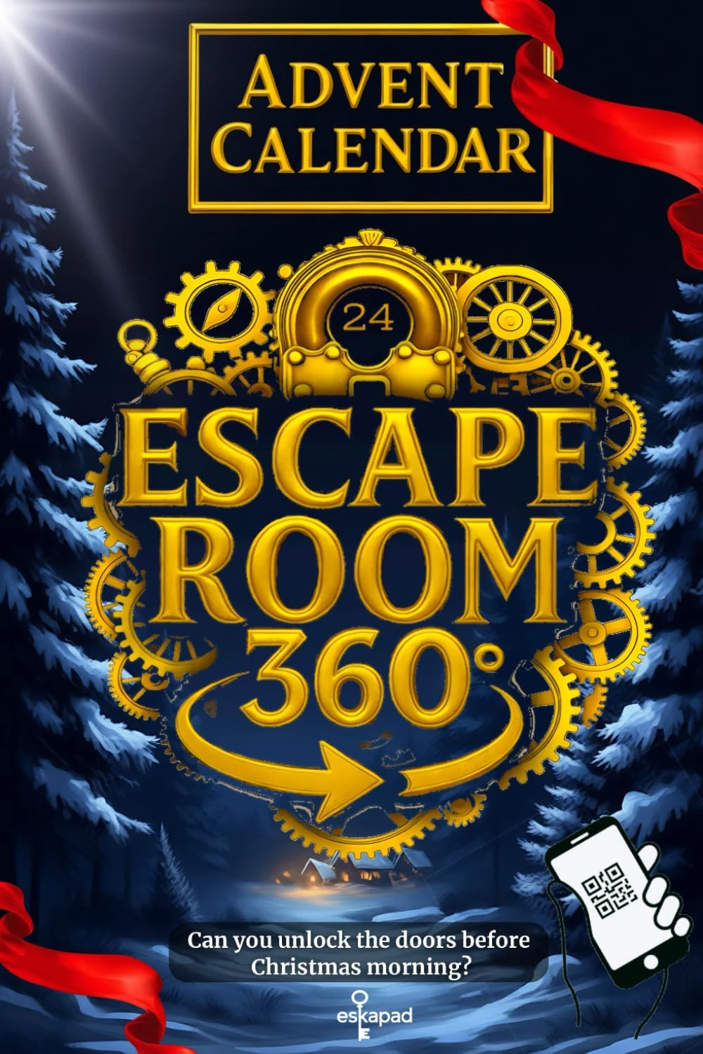 Escape Room Advent Calendar 360: 24 Puzzles & Riddles for Adults with 360° scenes (No App Required) - Will You Escape Before the Christmas Gifts?