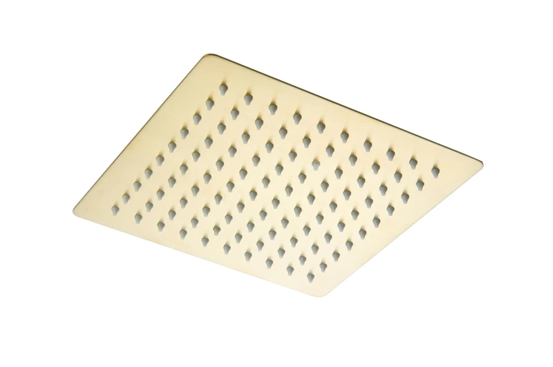 Keenware KSH-097 250mm Square Shower Head: Brushed Brass