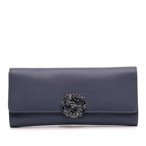 Pre-Loved Calfskin Crystal Broadway Clutch