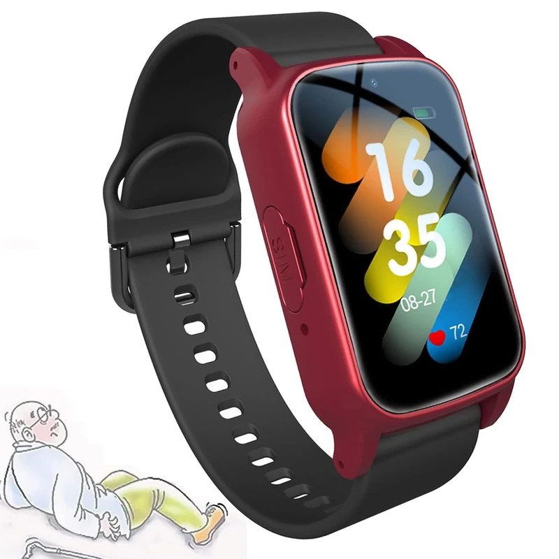 Smart Watch with Fall Detection, SOS Bracelet GPS Tracker, Personal Alarm with Emergency Assist Button for Elderly