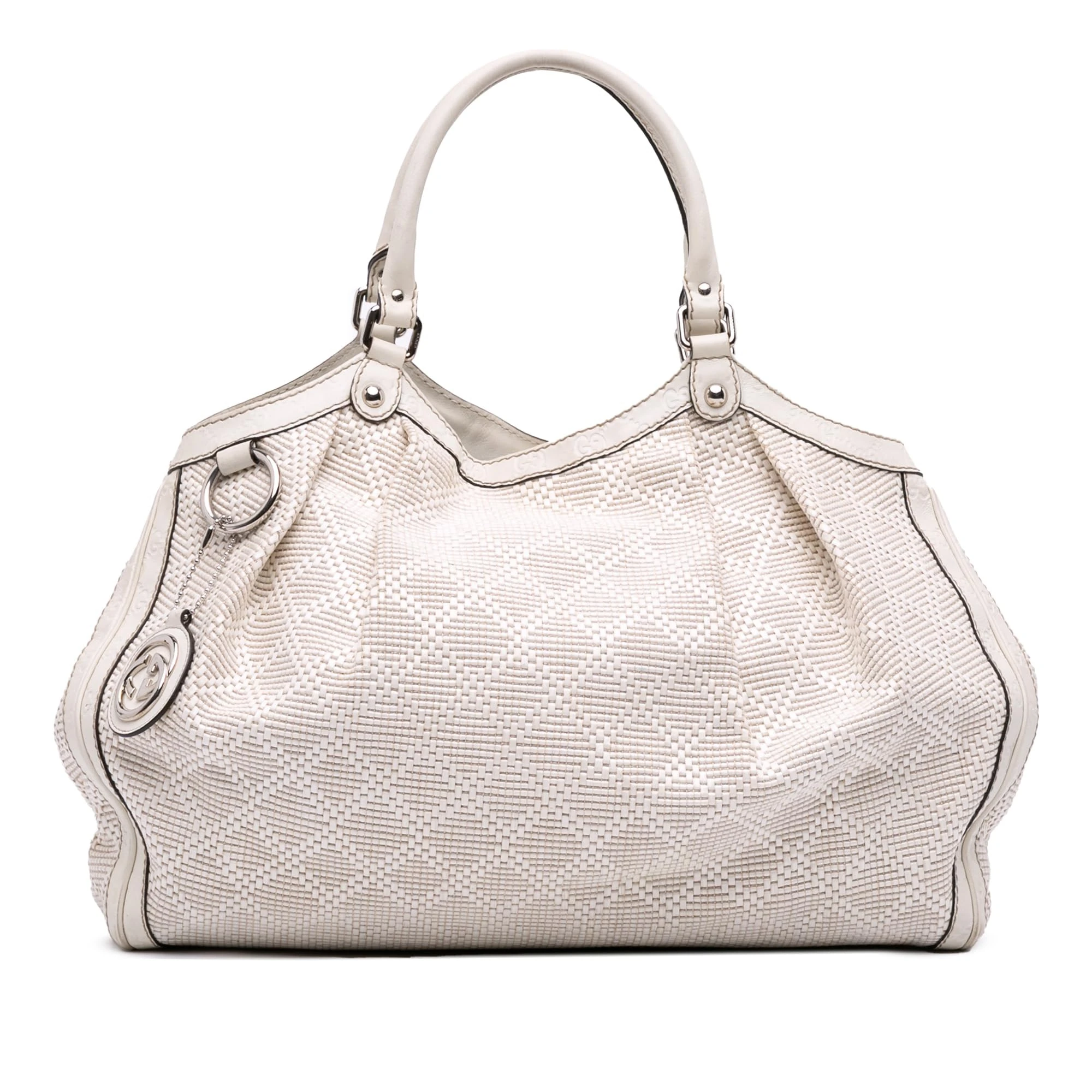 Gucci Pre-Loved Large Diamante Raffia Sukey Tote