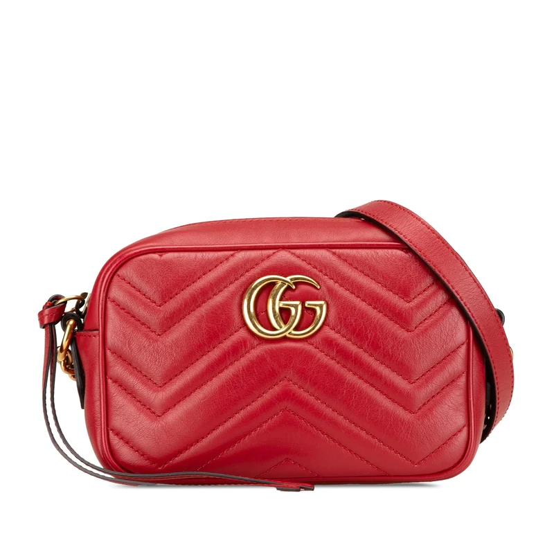 Gucci Pre-Loved Mini GG Marmont Matelasse Leather Crossbody Bag
