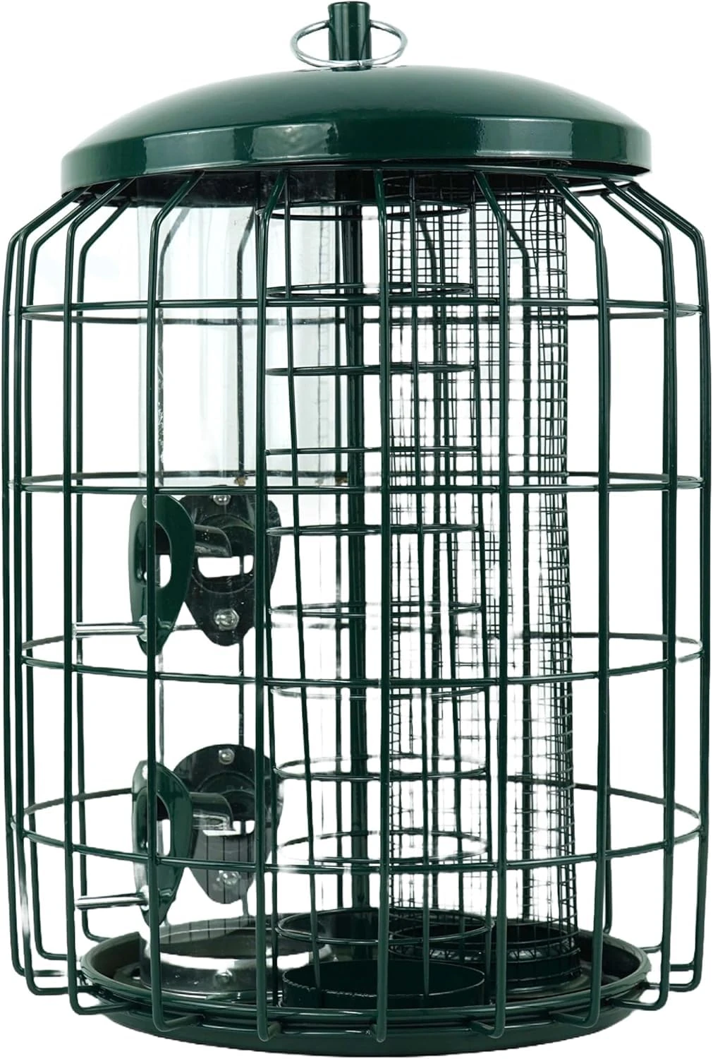 PRADICHI 3-in-1 Squirrel-Proof Bird Feeder – Green Hanging Feeder for Seeds, Nuts & Fat Balls – Outdoor Garden & Balcony Bird Feeder