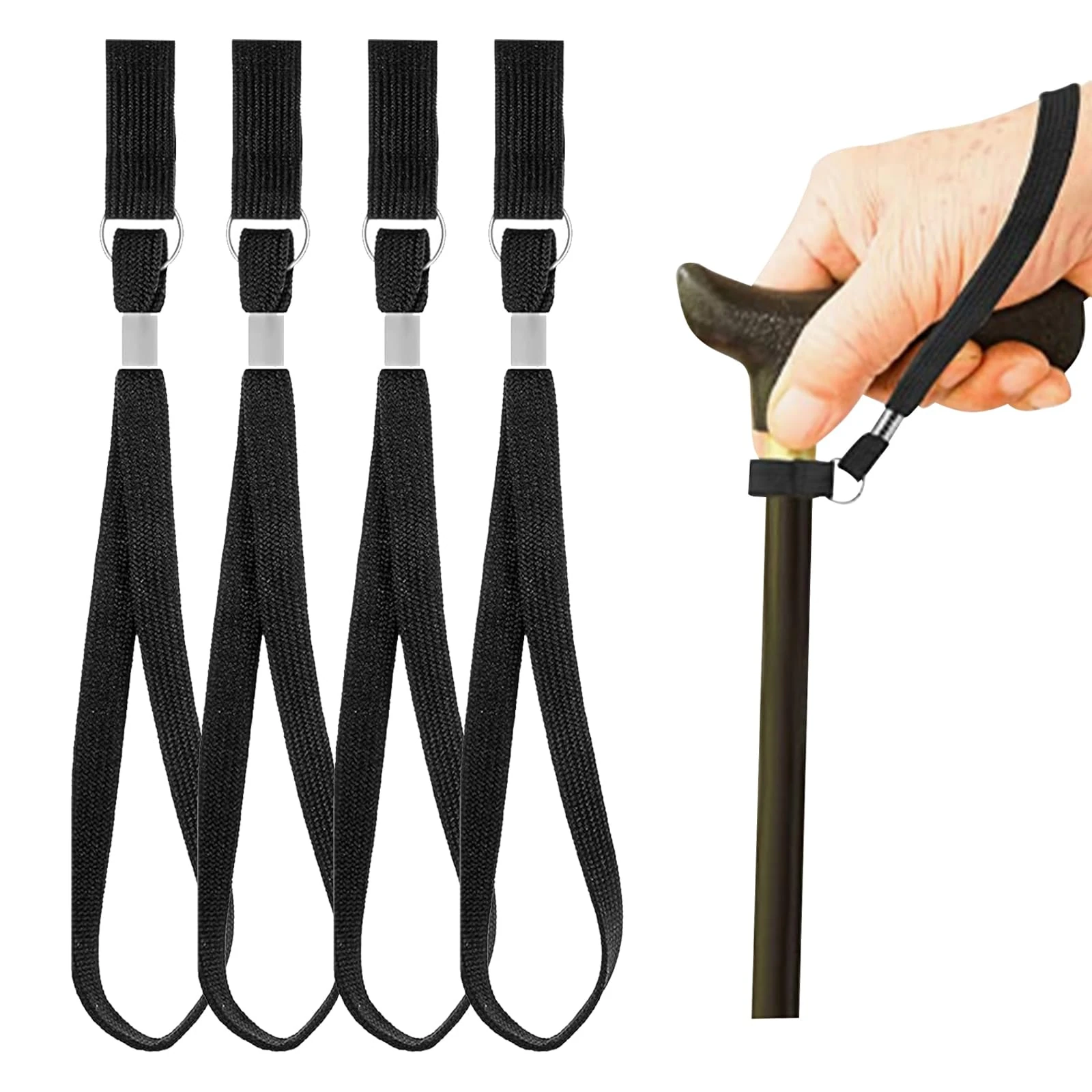 4 Pcs Walking Stick Wrist Strap, Cane Hanging Rope, Walking Stick Accessories, Stick Accessories Strap, Wrist Straps Prevent Falling, Storage for Fixed Support Hang, Suitable for Home Outdoors Travel